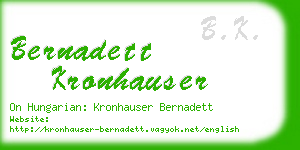 bernadett kronhauser business card